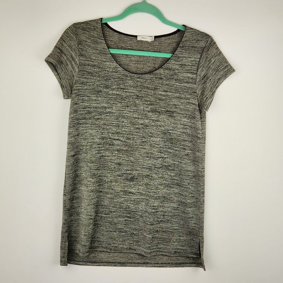 Vince Tops - Vince Heather Gray Silk Blend Short Sleeve Tunic Blouse Top sz XS